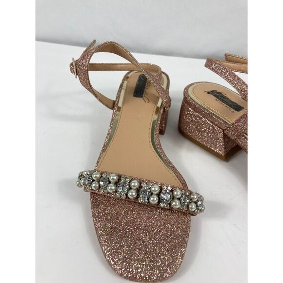 Badgley Mischka Autumn Block Heel Sandal - Rose Gold Size 5 - Picture 5 of 8